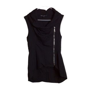 🌲FIRM 
NWOT WHBM ponte black asymmetrical vest XS